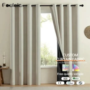 Factory Supply Plain Style Solid Color Full Blackout Curtain Fabric With PU Lamination 2.8M Width
