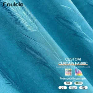 Factory Supply Reed Grass Pattern Design Sound Insulation Jacquard Curtain Fabric With 80% Blackout