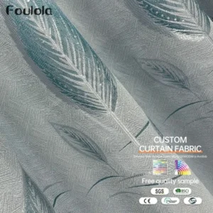 Factory Supply Leaves Pattern Polyester Jacquard Blackout Curtain Fabric