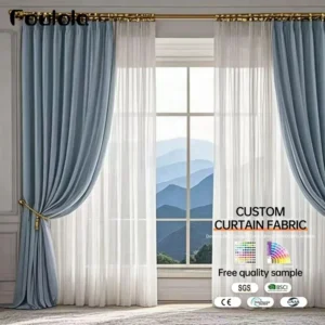Factory Supply Cheap Two Side Same Solid Color With Light Pattern Polyester 90% Blackout Curtain Fabric With 2.8M Width