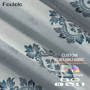 Factory Supply Flowers Pattern Jacquard Curtain Fabric With 80% Blackout 2.8M Width Sound Insulation