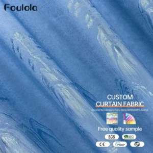 Factory Supply Landscape Pattern Polyester Jacquard Curtain Fabric With 80% Blackout