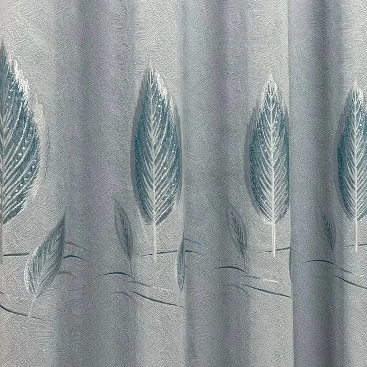 Factory Supply Leaves Pattern Polyester Jacquard Blackout Curtain Fabric - Image 5