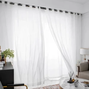 Factory Supply Hot Sales Super Soft Plain Sheer Curtain Fabric With Solid Color 2.8M Width