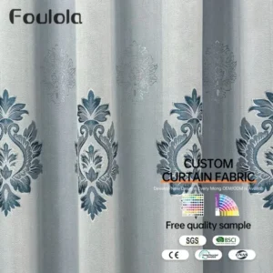 Factory Supply European Style Polyester Jacquard Curtain Fabric With 80% Blackout 2.8M Width Sound Insulation