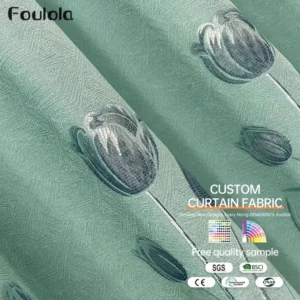 Factory Supply Flowers Pattern Jacquard Blackout Curtain Fabric With Sound Insulation