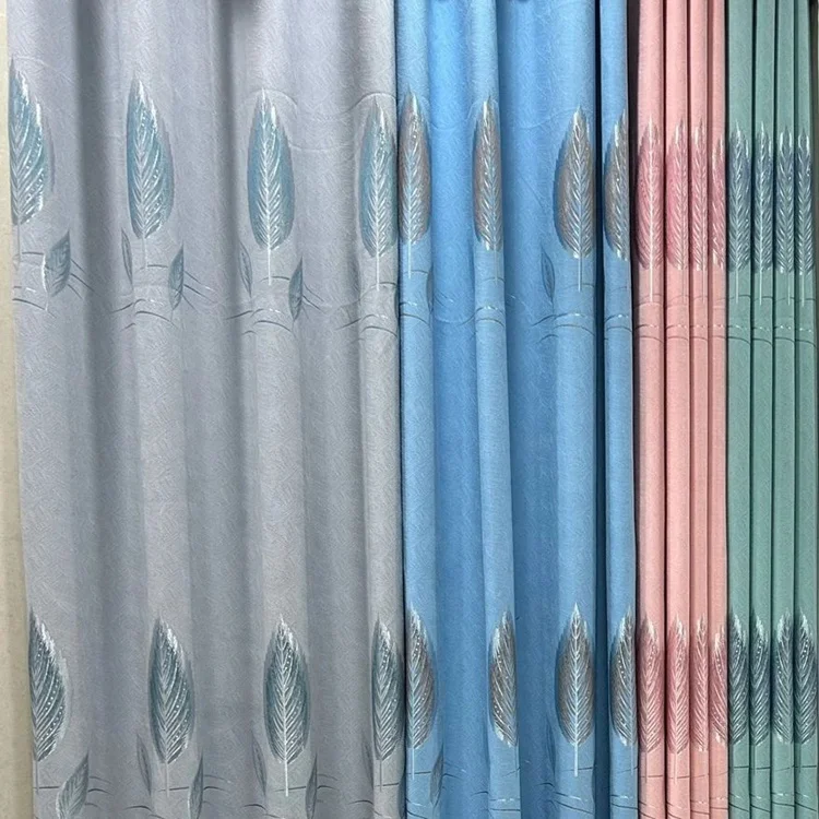 Factory Supply Leaves Pattern Polyester Jacquard Blackout Curtain Fabric - Image 6