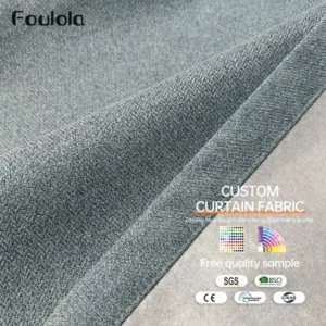 Factory Supply One Side Linen One Side Soft Silk  100% Blackout Curtain Fbaric With PU Lamination Artwork 2.8M Width