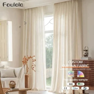 Factory Supply Linen Style Simple Sheer Curtain Fabric With 2.8M/3.2M Width