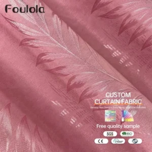 Factory Supply Leaves Pattern Design Sound Insulation Polyester Jacquard Curtain Fabric With 80% Blackout 2.8M/3.2M Width