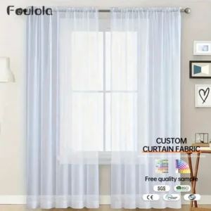 Factory Supply Plain Style Solid Color Hotel Voile Sheer Curtain Fabric