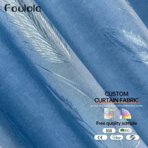 Factory Supply Reed Grass Pattern Design Sound Insulation Polyester Jacquard Curtain Fabric With 80% Blackout 2.8M/3.2M Width