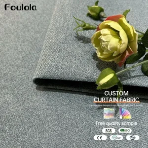 Factory Supply Simple Style One Side Linen One Side Soft Silk  100% Blackout Curtain Fabric