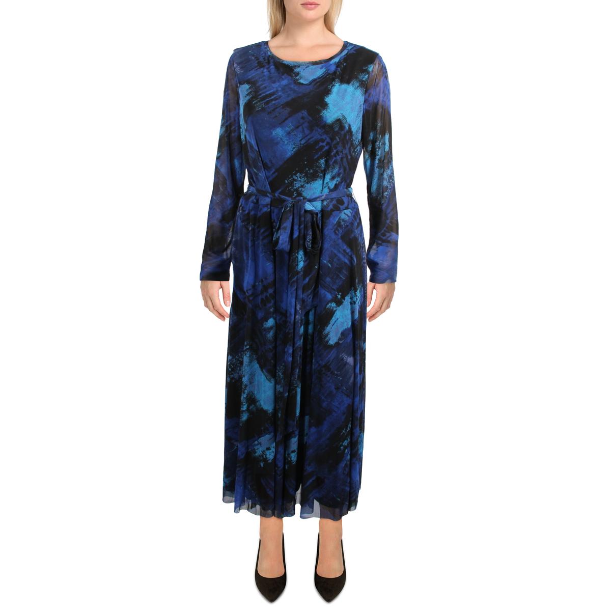 Anne Klein Womens Printed Calf Midi Dress